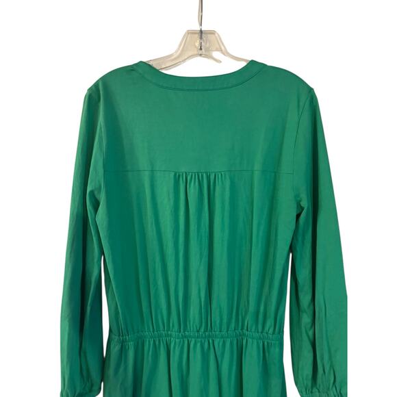 Lilly Pulitzer Beckett Shirt Dress Solid Kelly Green Henley 3/4 Sleeve Medium - Picture 5 of 8